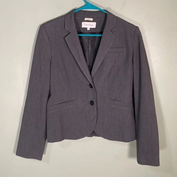 CALVIN Klein Two Button Stretch Blazer Grey size 8 - Picture 1 of 9